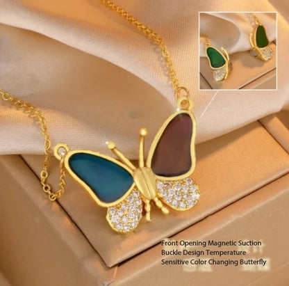 Color Changing Butterfly Necklace