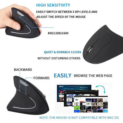 Wireless Left Hand Vertical Mouse