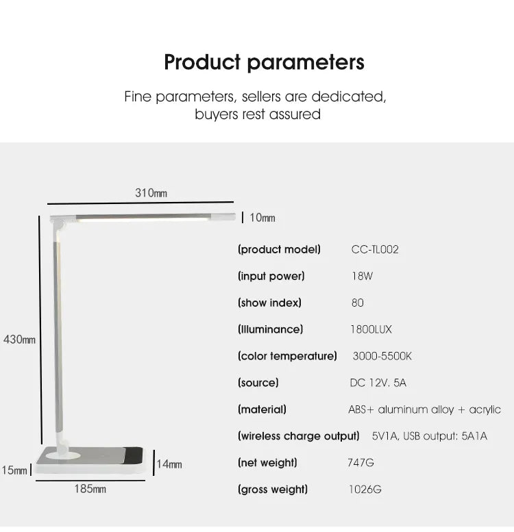 Wireless Charging Desk Lamp