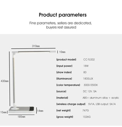 Wireless Charging Desk Lamp