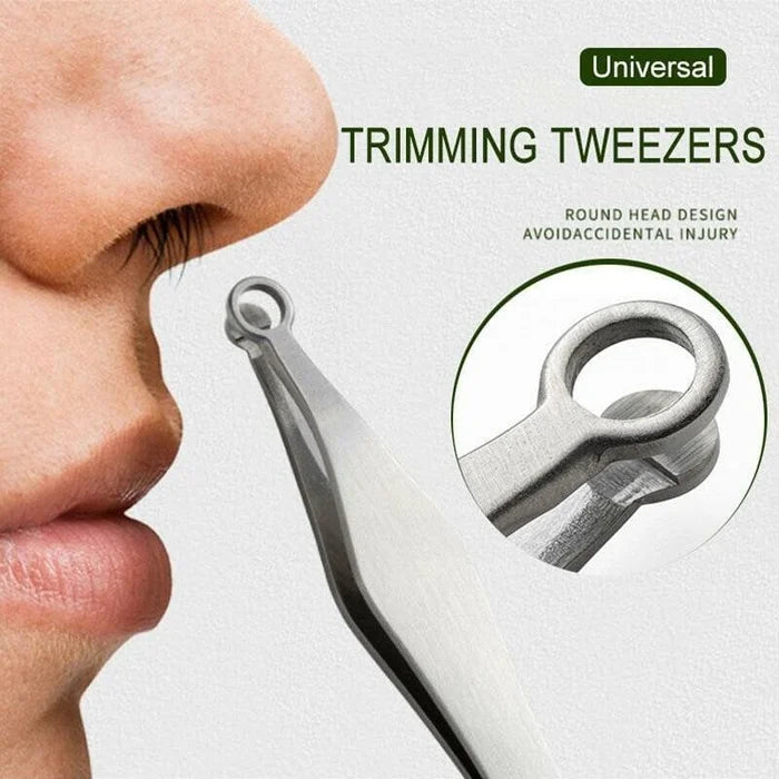 Multifunction Round-tipped Nose Hair Trimming Tweezers